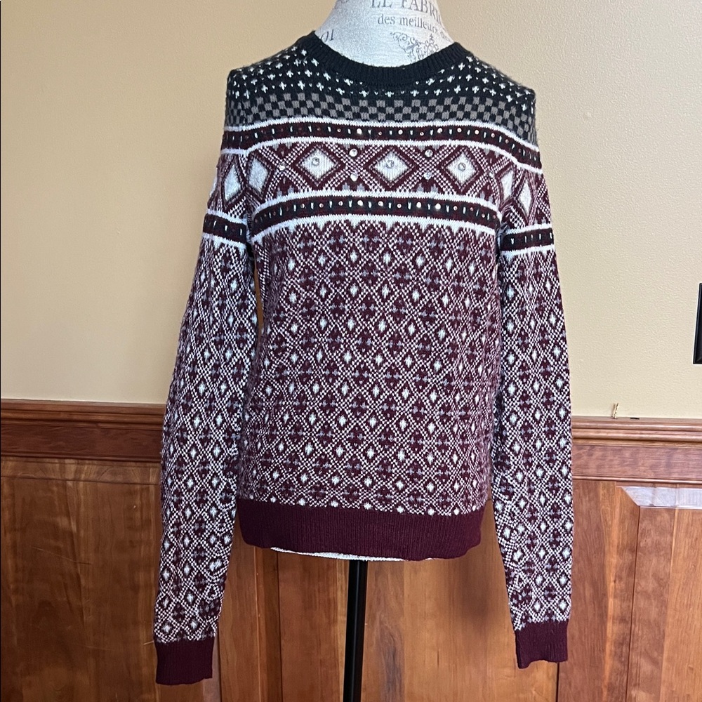 Abercrombie & Fitch Women’s Rhinestone Macey Shine Sweater Wool Blend Medium